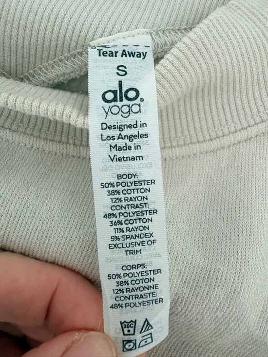 Alo Yoga Freestyle Crew Sweatshirt Sz S Bone EUC - Picture 4 of 9